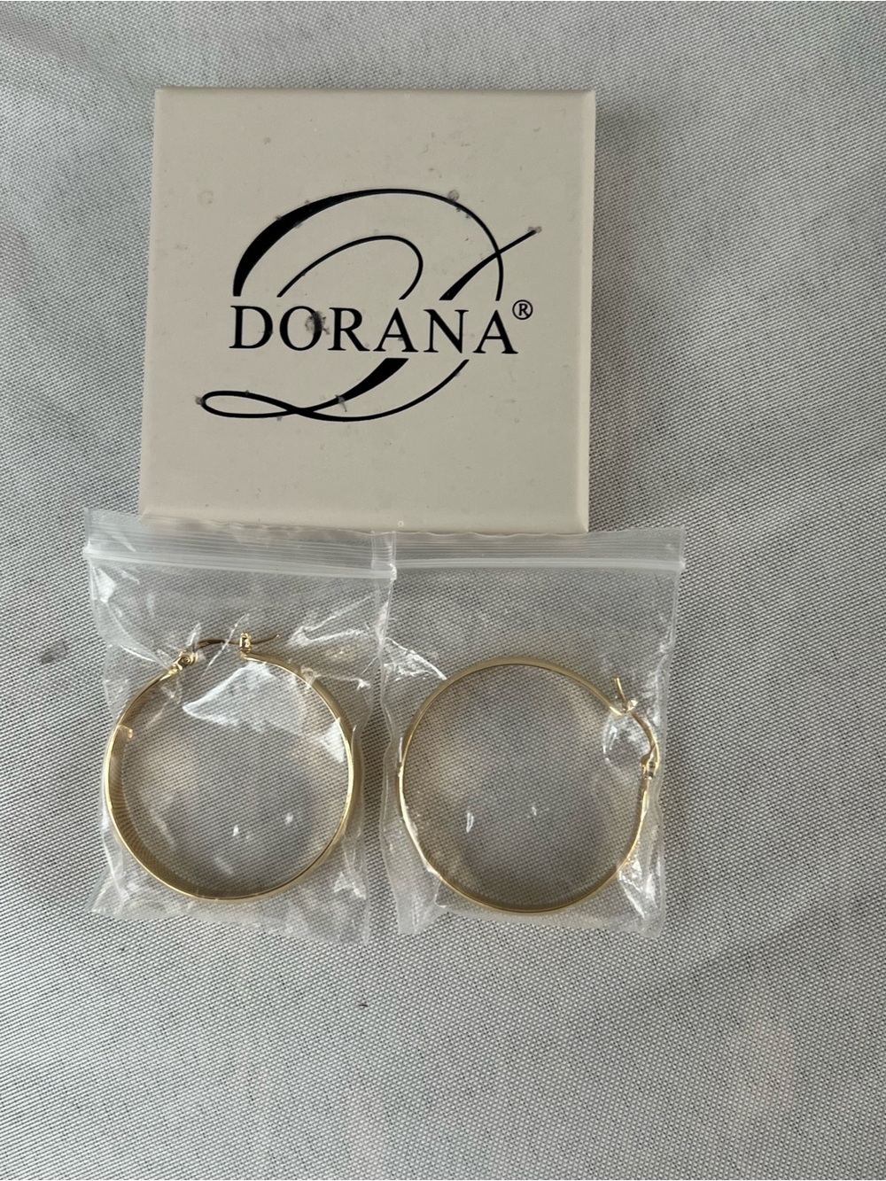 925 Sterling Silver Gold Hoop Earrings Dorana Large Hoops Minimalist Jewelry New
